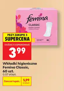 Biedronka Wkładki higieniczne Femina Classic, 60 szt oferta
