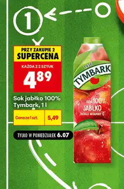 Biedronka Sok jabłko 100% Tymbark oferta