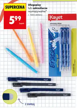 Biedronka Kayet Długopisy lub zakreślacze wymazywalne oferta