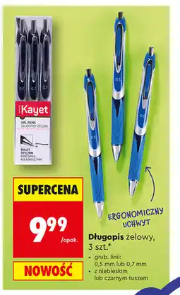 Biedronka Kayet Długopis żelowy, 3 szt oferta