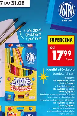 Biedronka Kredki lub pastele / kredki ołówkowe Jumbo Astra oferta