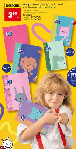 Biedronka Oxford Zeszyt z kolekcji Kids, Touch Trend, Touch Pastel lub Zoo Blocks oferta