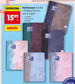 Biedronka Kołozeszyt A5/80 z kolekcji B-You lub B-Light Oxford oferta
