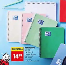Biedronka Oxford Kołozeszyt A5/80 z kolekcji Touch Pastel lub Esse oferta