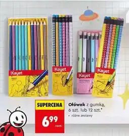 Biedronka Ołówek z gumką, 6 szt. lub 12 szt oferta