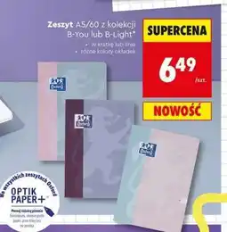 Biedronka Zeszyt A5/60 z kolekcji B-You lub B-Light oferta