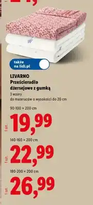 Lidl Prześcieradło dżersejowe z gumką Livarno 90-100x200 cm oferta