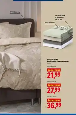 Lidl Prześcieradło z bawełny z gumką Livarno Home 90-100x200 cm oferta