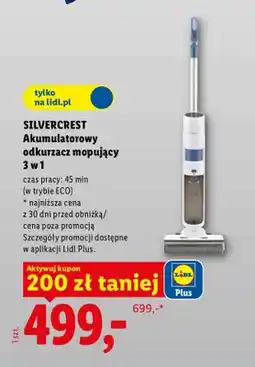 Lidl Akumulatorowy odkurzacz mopujący 3 w 1 Silvercrest oferta