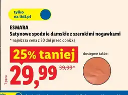 Lidl Satynowe spodnie damskie z szerokimi nogawkami Esmara oferta