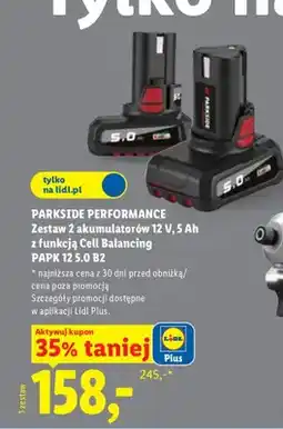 Lidl Zestaw 2 akumulatorów Parkside Performance oferta