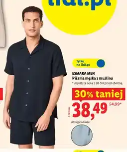 Lidl Piżama męska z muślinu Esmara Men oferta
