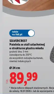 Lidl Patelnia ze stali szlachetnej Silvercrest o strukturze plastra miodu Ø 24 cm oferta