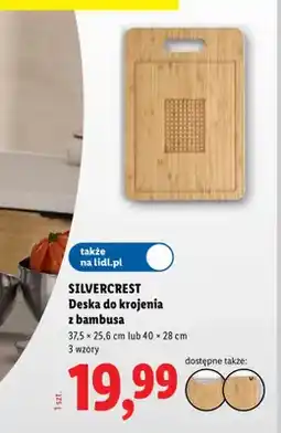 Lidl Deska do krojenia z bambusa SILVERCREST 37,5x25,6 cm oferta