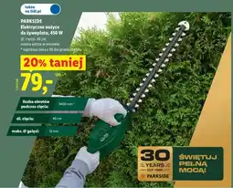 Lidl Elektryczne nożyce do żywopłotu Parkside oferta