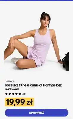 Decathlon Koszulka fitness damska Domyos bez rękawów oferta
