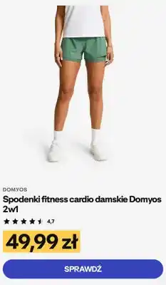 Decathlon Spodenki fitness cardio damskie Domyos 2w1 oferta