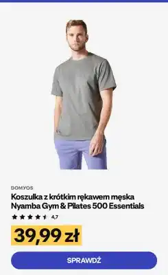 Decathlon Koszulka z krótkim rękawem męska Domyos Nyamba Gym & Pilates 500 Essentials oferta