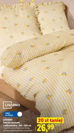 Lidl LIVARNO Pościel satynowa z mikrowłókna, 140 x 200 cm oferta
