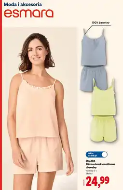 Lidl ESMARA Piżama damska muślinowa z bawełny oferta