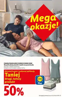 Lidl Wszystkie piżamy damskie i męskie oraz prześcieradła ESMARA/ESMARA MEN/LIVARNO/LIVARNO HOME oferta