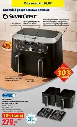 Lidl SILVERCREST Podwójna frytkownica beztłuszczowa Air Fryer, 2600 W oferta