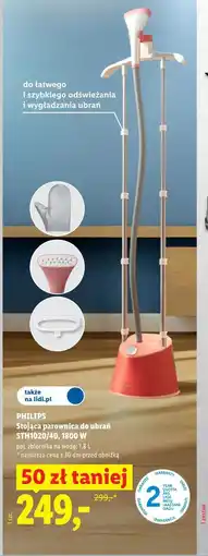 Lidl PHILIPS Stojąca parownica do ubrań STH1020/40, 1800 W oferta