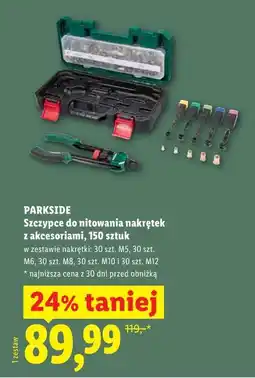 Lidl PARKSIDE Szczypce do nitowania nakrętek z akcesoriami, 150 sztuk oferta
