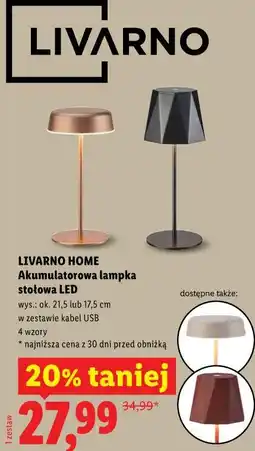Lidl LIVARNO HOME Akumulatorowa lampka stołowa LED oferta
