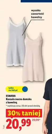 Lidl ESMARA Koszula nocna damska z bawełną oferta