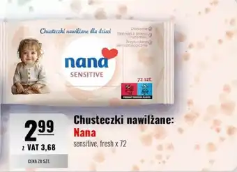 Eurocash Chusteczki nawilżane Nana sensitive, fresh oferta