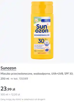 Rossmann Sunozon Mleczko przeciwsłoneczne, wodoodporne, UVA+UVB, SPF 30 oferta