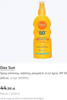 Rossmann Dax Sun Spray ochronny, rodzinny, powyżej 6. m-ca życia, SPF 50 oferta