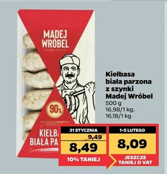 Netto Kiełbasa biała parzona z szynki Madej Wróbel oferta
