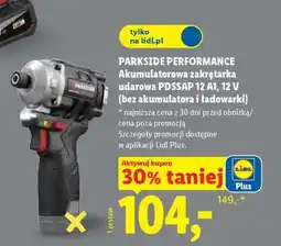 Lidl PARKSIDE PERFORMANCE Akumulatorowa zakrętarka udarowa PDSSAP 12 A1, 12 V oferta