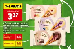 Biedronka Lody w rożku Premium z nadzieniem Marletto, 150 ml oferta