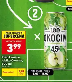 Biedronka Piwo kwasne jabłko Okocim, 500 ml oferta