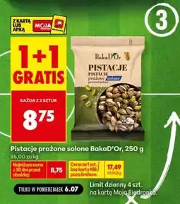 Biedronka Pistacje prażone solone BakaD’Or, 250 g oferta