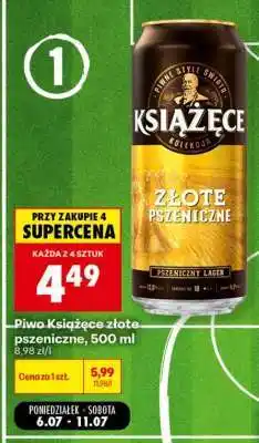 Biedronka Piwo Książęce złote pszeniczne, 500 ml oferta