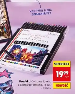 Biedronka Kredki ołówkowe Jumbo z czarnego drewna, 18 szt oferta
