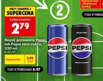 Biedronka Napój gazowany Pepsi lub Pepsi zero cukru, 330 ml oferta