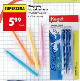 Biedronka Długopisy lub zakreślacze wymazywalne oferta