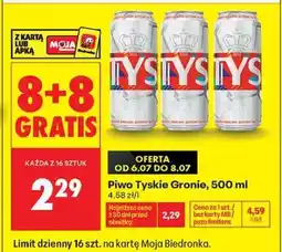 Biedronka Piwo Tyskie Gronie, 500 ml oferta