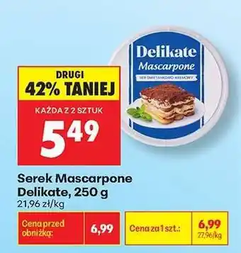 Biedronka Serek Mascarpone Delikate 250 g oferta