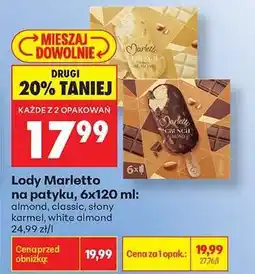 Biedronka Lody Marletto na patyku, 6x120 ml oferta
