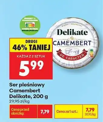 Biedronka Ser pleśniowy Camembert Delikate, 200 g oferta