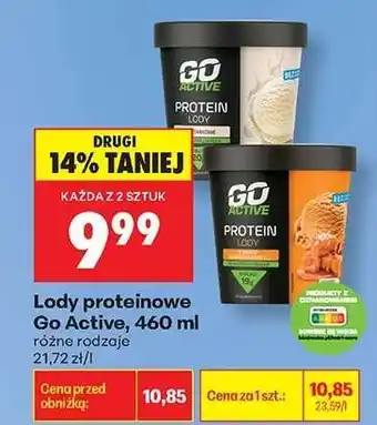 Biedronka Lody proteinowe Go Active, 460 ml oferta
