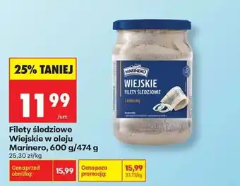 Biedronka Filety śledziowe Wiejskie w oleju Marinero 600 g 474 g oferta