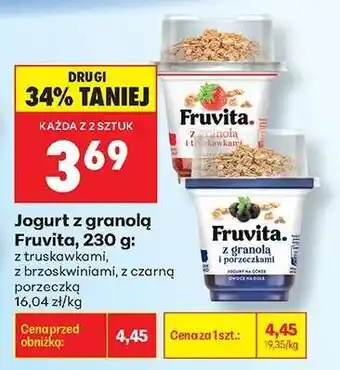 Biedronka Jogurt z granola Fruvita , 230 g oferta