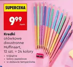 Biedronka Kredki ołówkowe dwustronne Muffinaart, 12 szt. = 24 kolory oferta